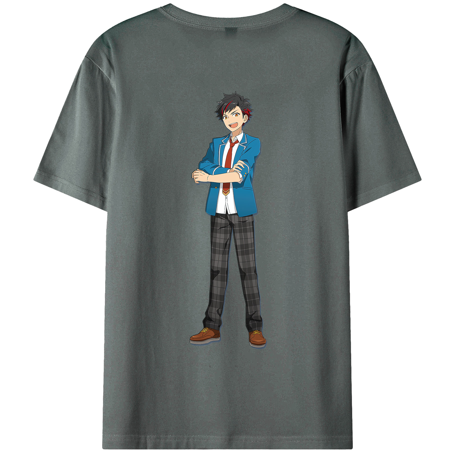 （画像用） あんさんぶるスターズ! Ensemble Stars 綿100％ メンズ半袖Tシャツ（バックプリント） 通気性
